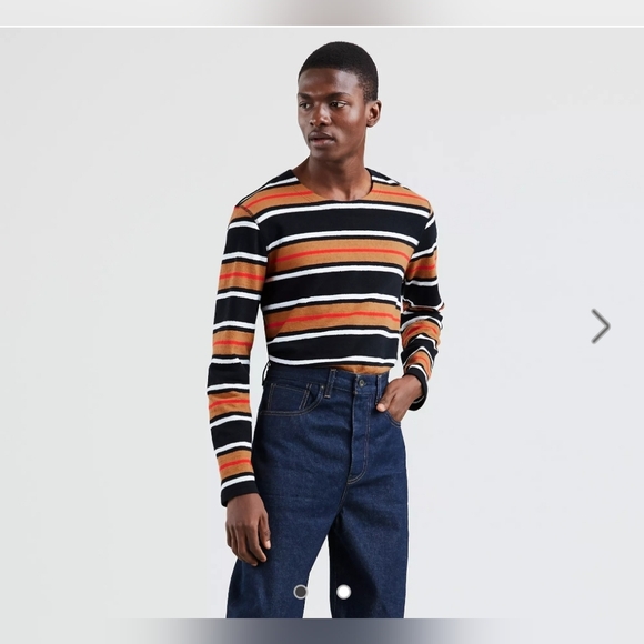 LEVI'S Long Sleeve Tee Stripes Mens Medium - Picture 2 of 5